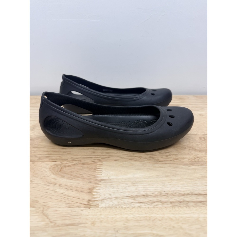 Crocs Kadee Ballet Flats Womens Size 9 Slip On Shoe Black Comfort Vacation #60
